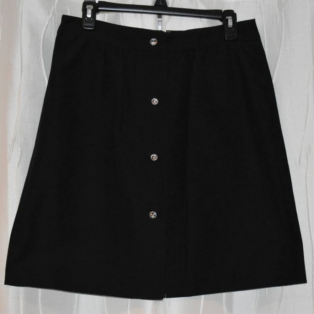 TALBOTS Black Skirt with Jewel Buttons